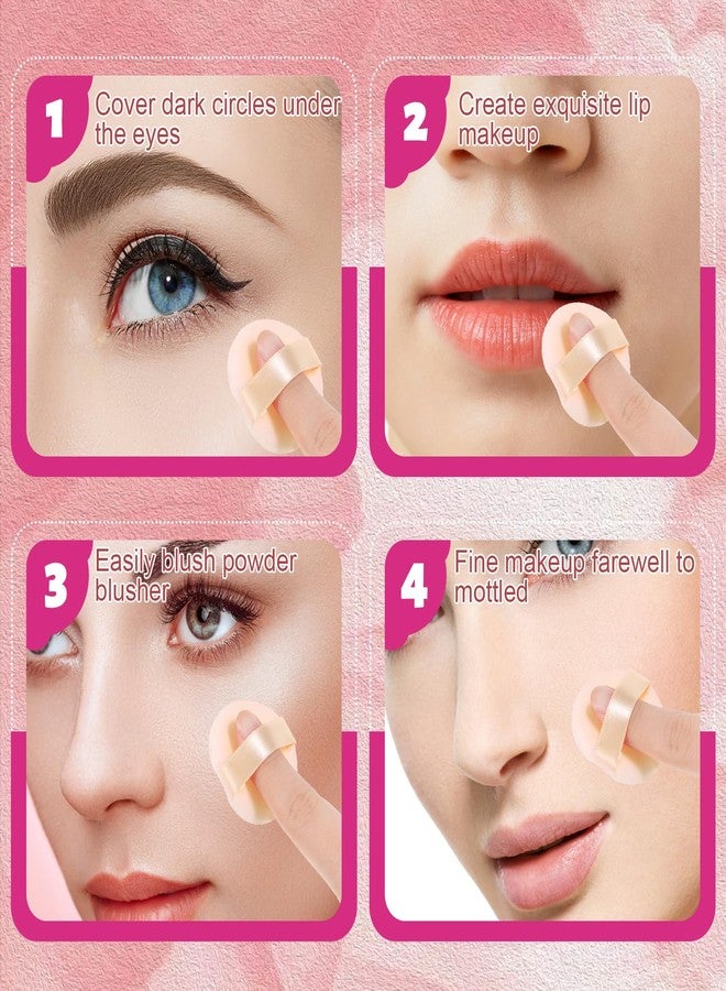 Styquenzer 12 قطعة من إسفنجات البودرة الصغيرة، إسفنجات بودرة ناعمة بلون البشرة، 1.5 بوصة، إسفنجات مكياج من الألياف الدقيقة، إسفنجات مكياج بحجم الإصبع للنساء - Image 5